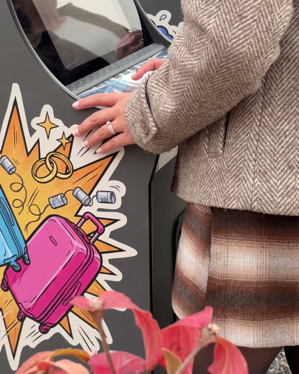A player's hands on the Honeymoon Hustle joystick and buttons